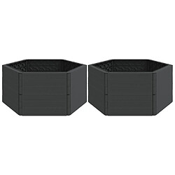 Maison Chic Jardinière,Bac à fleurs - pot de fleurs de jardin 2 pcs anthracite PP -GKD48532