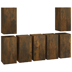 vidaXL Meubles TV 7 pcs Chêne fumé 30,5x30x60 cm Bois d'ingénierie