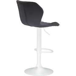 Acheter Decoshop26 Tabouret de bar x1 avec coutures décoratives en forme de losanges en tissu noir et métal blanc 10_0004672