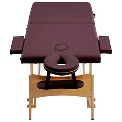 Avis vidaXL Table de massage pliable 2 zones Violet vin