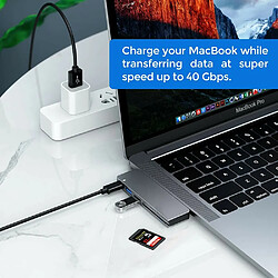 Avis Elixir Adaptateur de concentrateur USB C pour MacBook Pro/Air 2020 2019 2018, accessoires USB-C 6 en 1 compatibles avec MacBook Pro 13? et 15? avec 3 ports USB 3.0, lecteur de carte TF/SD, alimentation USB-C (gris)