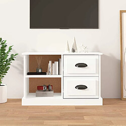 Maison Chic Meuble TV scandinave - Banc TV pour salon blanc brillant 73x35,5x47,5 cm bois d'ingénierie -MN81595