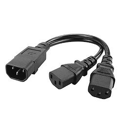 2 Pièces Noir Nouveau PVC IEC320-C14 à 2C13 Adaptateur De Cordon Mâle à Femelle Serveur