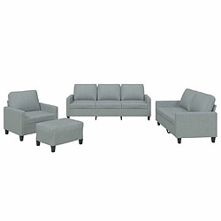 Maison Chic Ensemble de canapés 4 pcs avec coussins, Canapé droit Sofa pour Salon Gris clair Tissu -GKD649853