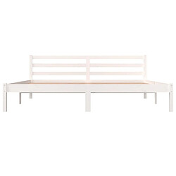 Acheter Maison Chic Lit adulte - Lit simple Cadre de lit,Structure du lit Contemporain Bois de pin massif 180x200 cm Blanc Super King -MN62509