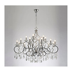 Luminaire Center Chandelier sans abats jours Torino Chrome poli 18 ampoules 108cm