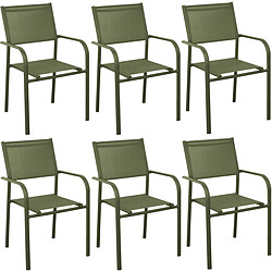 ALIZÉ Fauteuil en aluminium Duca (Lot de 6) Vert.