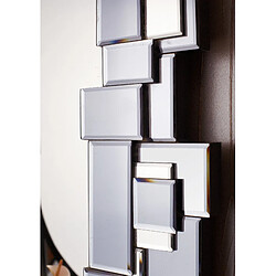 Vivenla Miroir mural argenté design effet 3D L. 100 x P. 3 x H. 100 cm collection Sartino pas cher