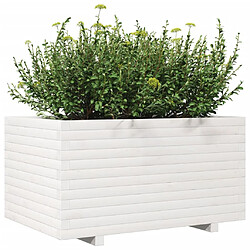 Avis vidaXL Jardinière blanc 90x60x49,5 cm bois de pin massif