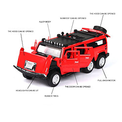 Universal 1: 32 Hummer Modèle Voiture en alliage Moulée sous pression Voiture jouet Moulée sous pression Retour à la collection de jouets pour enfants Livraison gratuite |(Rouge)