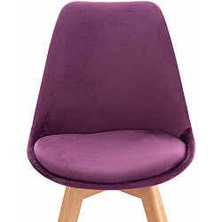 Decoshop26 Chaise de salle à manger x1 design scandinave en velours violet et pieds en bois clair 10_0002284 pas cher