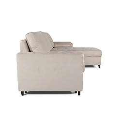 Acheter Canapé d'angle convertible réversible Claudio en velours beige