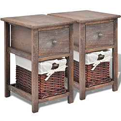 Maison Chic Lot de 2 Tables de chevet - Tables de Nuit Bois Marron