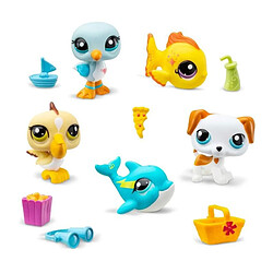 BANDAI - Littlest Pet Shop - Collector Set Theme Plage - 5 animaux et accessoires - BF00517