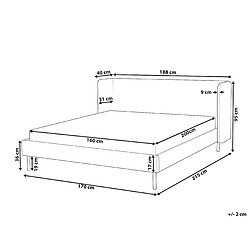 Avis Beliani Lit double en velours taupe 160 x 200 cm ARETTE
