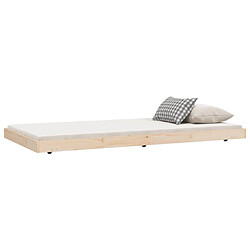 Avis Maison Chic Lit adulte - Lit simple Cadre de lit,Structure du lit Contemporain 90x200 cm Bois de pin massif -MN26610