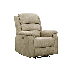 Avis Vente-Unique Fauteuil relax électrique en tissu taupe NEVERS