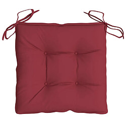 Acheter vidaXL Coussins de chaise lot de 2 rouge bordeaux 40x40x7 cm