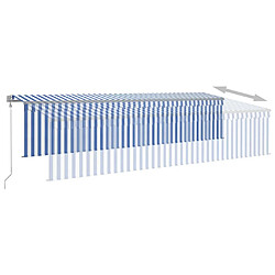 Acheter Maison Chic Auvent automatique | Store banne extérieur | Marquise rétractable avec store 6x3 m Bleu et blanc -MN49105