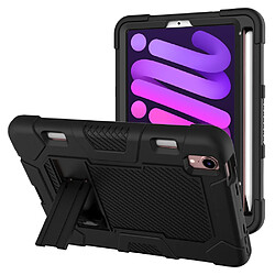 Coque en TPU + silicone avec béquille, couleur contrastée noir noir pour Apple iPad mini (2021)