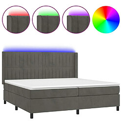 Sommier à lattes,Cadre à lattes de lit pour Adulte matelas et LED Gris foncé 200x200 cm -MN12907