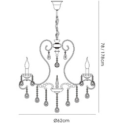 Avis Luminaire Center Suspension Vela 5 Ampoules doré/cristal