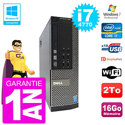 PC Dell 7020 SFF Intel i7-4770 RAM 16Go Disque 2To Graveur DVD Wifi W7 - Occasion