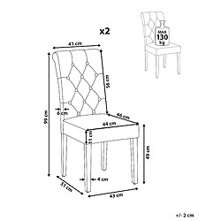 Avis Beliani Lot de 2 chaises VELVA Velours Vert foncé