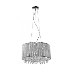 Luminaire Center Suspension en cristal Anabella argent en aluminium