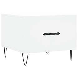 Maison Chic Table basse,Table Console Table d'appoint, Table pour salon blanc 50x50x40 cm bois d'ingénierie -MN53701