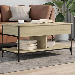 ComfortXL Table Basse Chêne Sonoma 100x50x50cm Bois D'ingénierie Et Métal