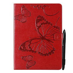 Etui en PU motif papillon avec support magnétique rouge pour votre iPad mini (2021)