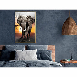 Paris Prix Affiche Murale Encadrée Majestic Elephant 40 x 60 cm Or