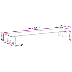 vidaXL Support de moniteur blanc 80x20x8 cm verre trempé et métal pas cher