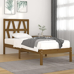 vidaXL Cadre de lit sans matelas marron miel bois massif 100x200 cm