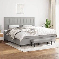 Maison Chic Lit Adulte - Lit simple Lit à sommier tapissier avec matelas moelleux - Meuble de Chambre - Gris clair 200x200cm Tissu -MN65915