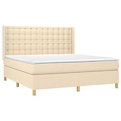 Avis Maison Chic Lit adulte- Lit + matelas,Sommier à lattes de lit avec matelas Crème 180x200 cm Tissu -GKD58629