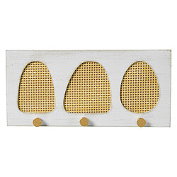 Portemanteau Alexandra House Living Jaune Blanc Bois 36 x 17 x 4 cm 3 Crochets