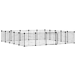 vidaXL Cage animaux de compagnie à 20 panneaux et porte Noir 35x35 cm