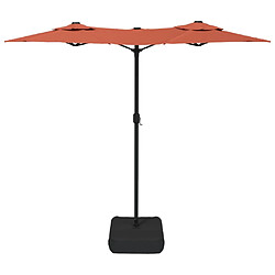 Acheter vidaXL Parasol de jardin à double tête avec LED terre cuite 316x240 cm