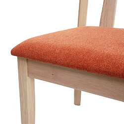 Mendler 2x chaise de salle à manger HWC-G46 tissu/textile bois massif ~ cadre naturel, orange pas cher