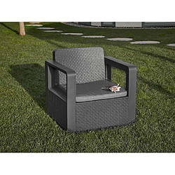 Sp-Berner Ensemble de jardin et terrasse en résine Sp Berner Venus 1 canapé 127x64x73 cm + 2 fauteuils 72x64x73 cm + table 57x57x31,5 cm pas cher