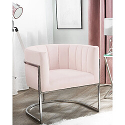 Beliani Fauteuil LARVIK Velours Rose