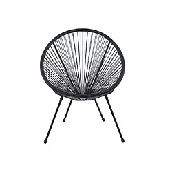 Vente-Unique Lot de 2 fauteuils de jardin en fils de résine tressés Noir - ALIOS III de MYLIA pas cher