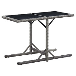 vidaXL Table de jardin Anthracite 110x53x72 cm Verre et résine tressée