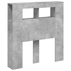 Avis Maison Chic Tête de lit scandinave à LED,meuble de chambre gris béton 100x18,5x103,5cm bois d'ingénierie -MN63029