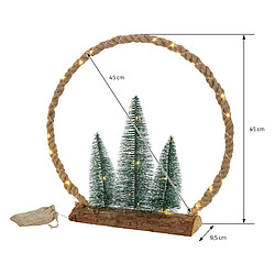 Acheter Ecd Germany LED Couronne de jute avec sapins décoration lumineuse de Noël minuterie 45 LEDs