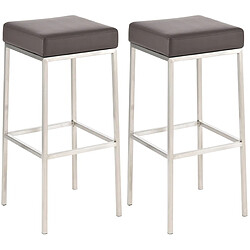 Non Lot de 2 tabourets de bar Montreal 85 simili cuir acier inoxydable