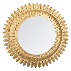 Pegane Miroir en métal forme rond laqué or - Dim : L.70 x l.2,5 x H.70 cm 