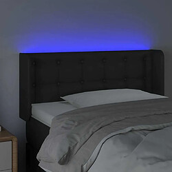 Avis Maison Chic Tête de lit scandinave à LED,meuble de chambre Noir 83x16x78/88 cm Similicuir -MN68436